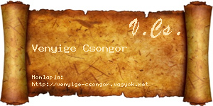 Venyige Csongor névjegykártya